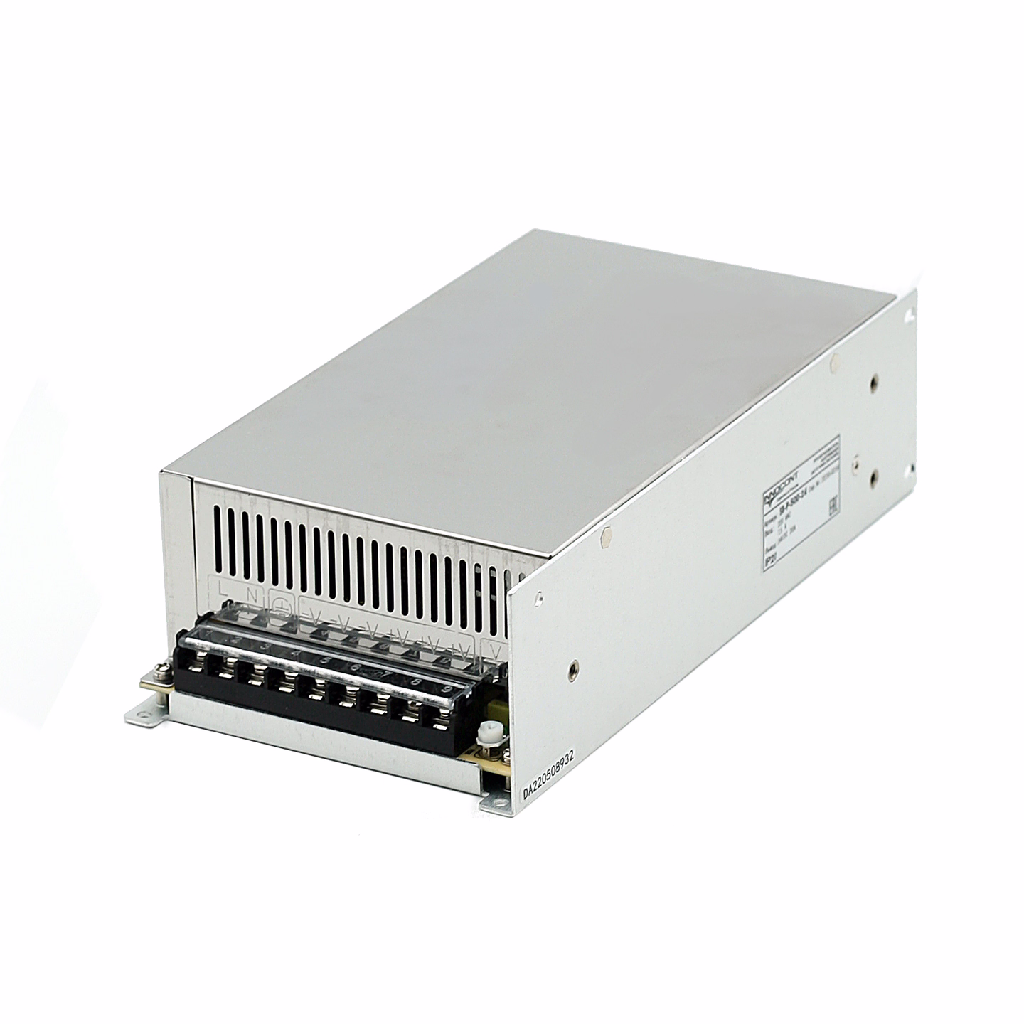 Источник питания INNOCONT. Вход: 220VAC, 5А, выход: 500W, 24VDC, 20A, -10 +50С, IP20, типы защиты: КЗ, перегрузка, перенапряжение SB-P-500-24
