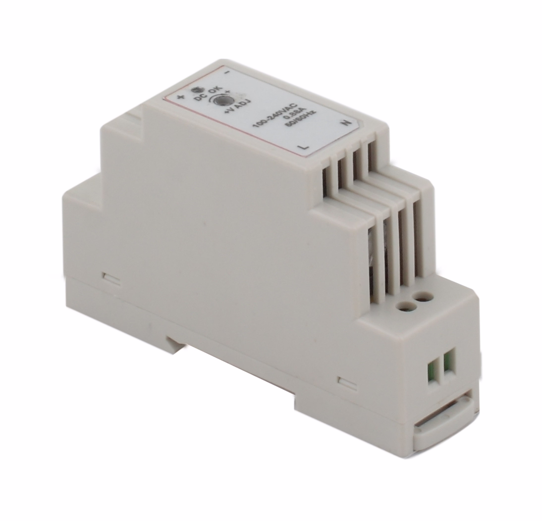 Источник питания INNOCONT. Вход: 220VAC, 0.48А, выход: 15W, 24VDC, 0.63A, -10 +50С, IP20, типы защиты: КЗ, перегрузка, перенапряжение SB-D-15-24
