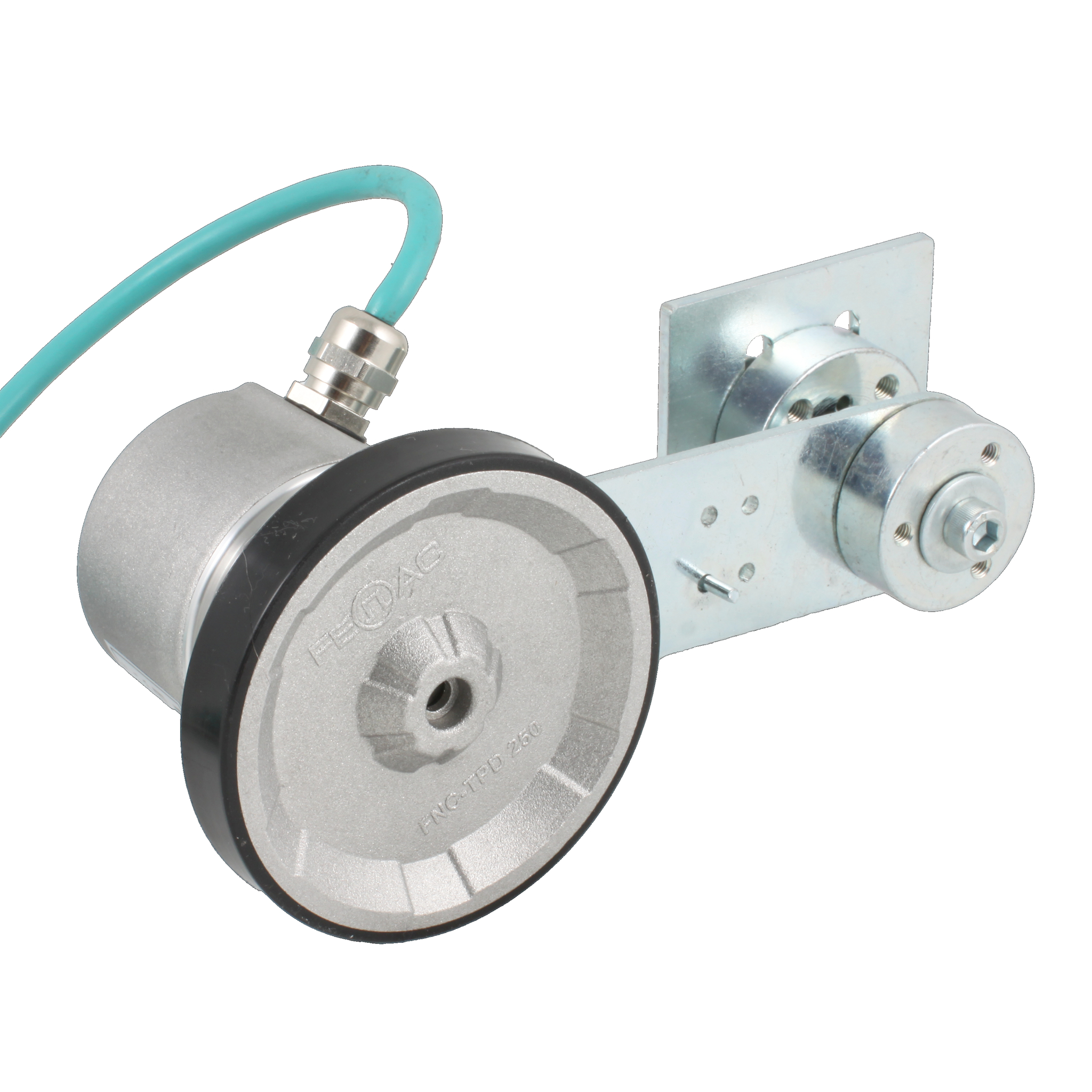 Инкрементальный энкодер INNOCONT D=50мм с мерным колесом L=250мм, онтактная поверхность - резина, профиль гладкий, 1имп/1мм, 5…30VDC, выход HTL, IP64, -20…+85°C, радиальный кабель 2м