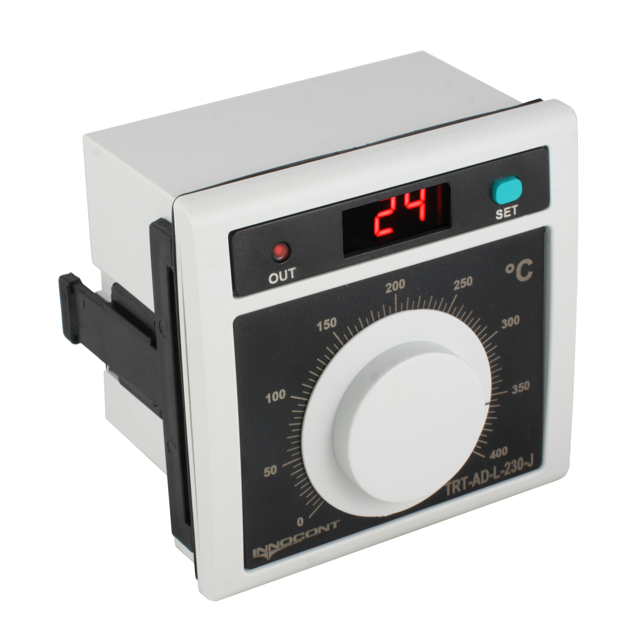 Температурный контроллер INNOCONT с аналоговым управлением и дисплеем, 96х96х50 мм,вход IC, 0...400C, выход реле, ON/OFF, 230VAC