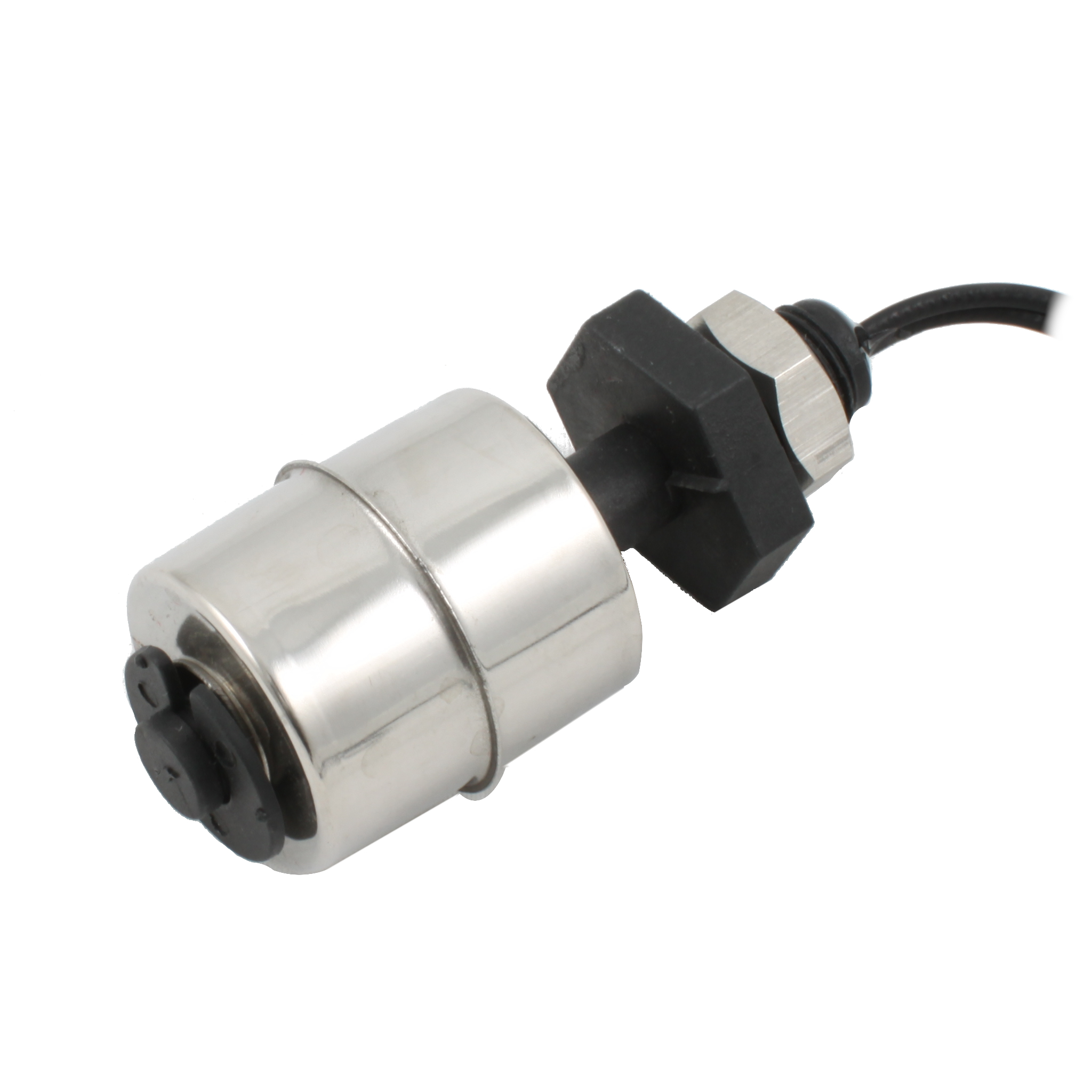 Поплавковый датчик уровня жидкости INNOLEVEL, вертикальное исполнение, -20 +80 С, соединение- резьба 1/8"PF полипропилен, кабель 500 мм, поплавок D=25 мм нерж. сталь