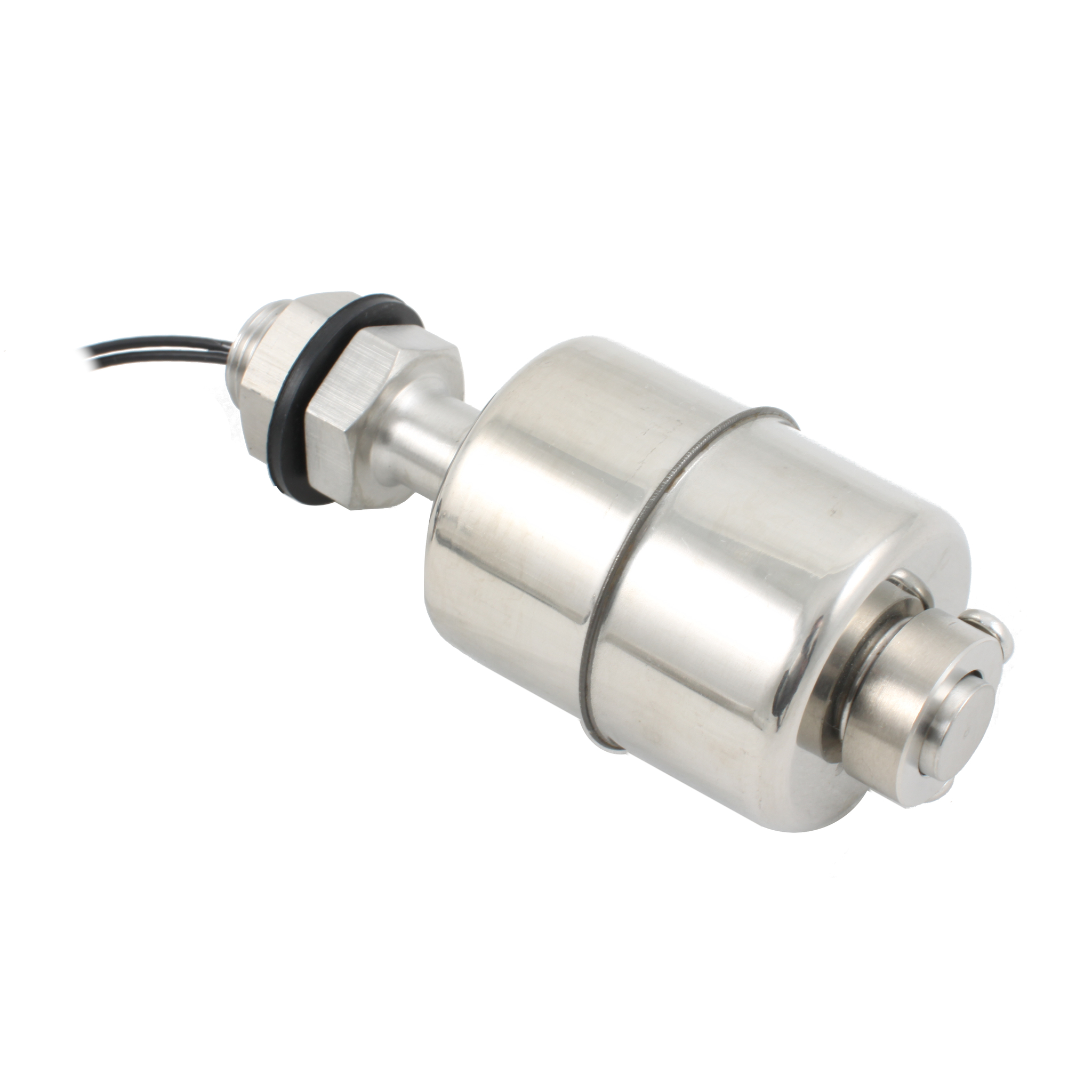 Поплавковый датчик уровня жидкости INNOLEVEL, вертикальное исполнение, -20 +120 С, соединение- резьба 3/8"PF нерж. сталь, кабель 500 мм, поплавок D=45 мм нерж. сталь