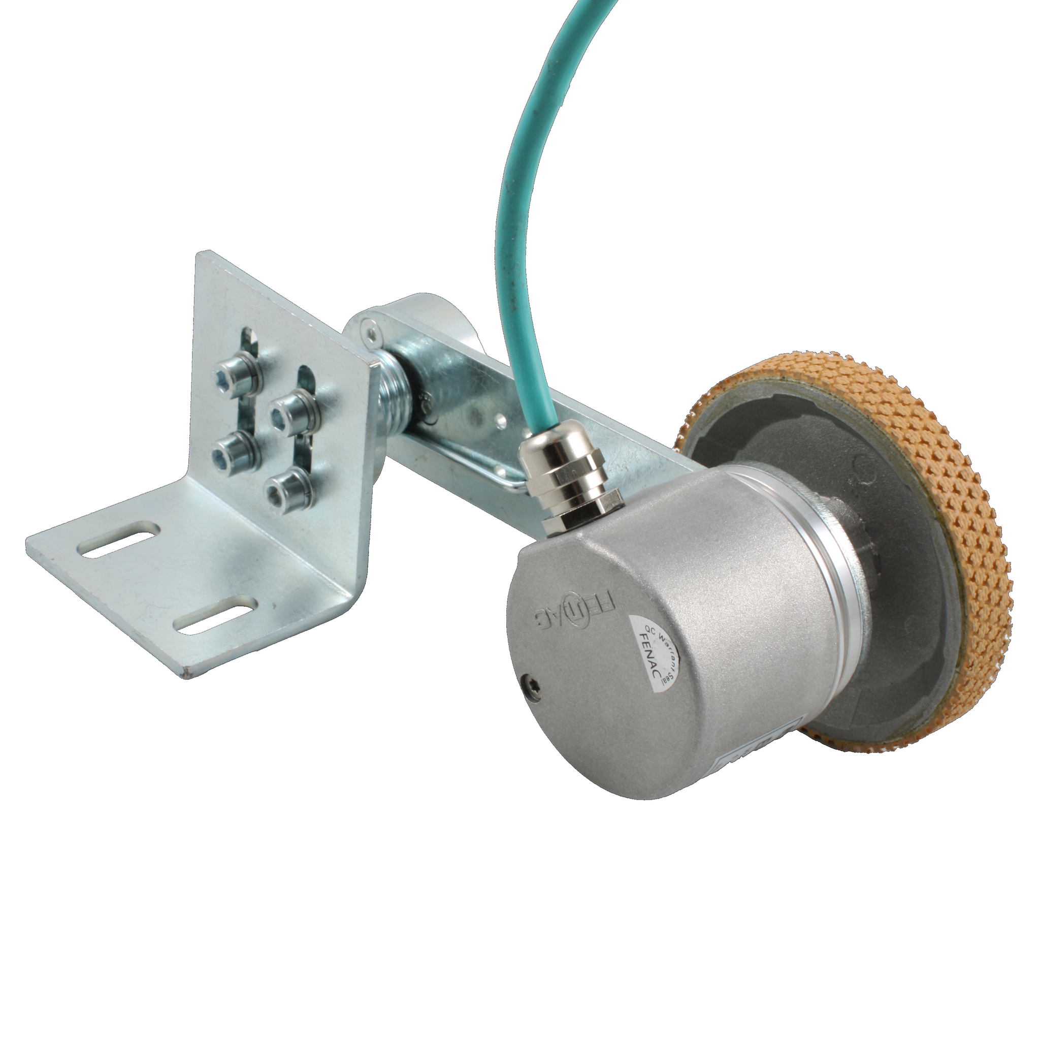 Инкрементальный энкодер INNOCONT D=50мм с мерным колесом L=250мм, контактная поверхность - резина, профиль ребристый, 1имп/0,5мм, 5…30VDC, выход HTL, IP64, -20…+85°C, радиальный кабель 2м