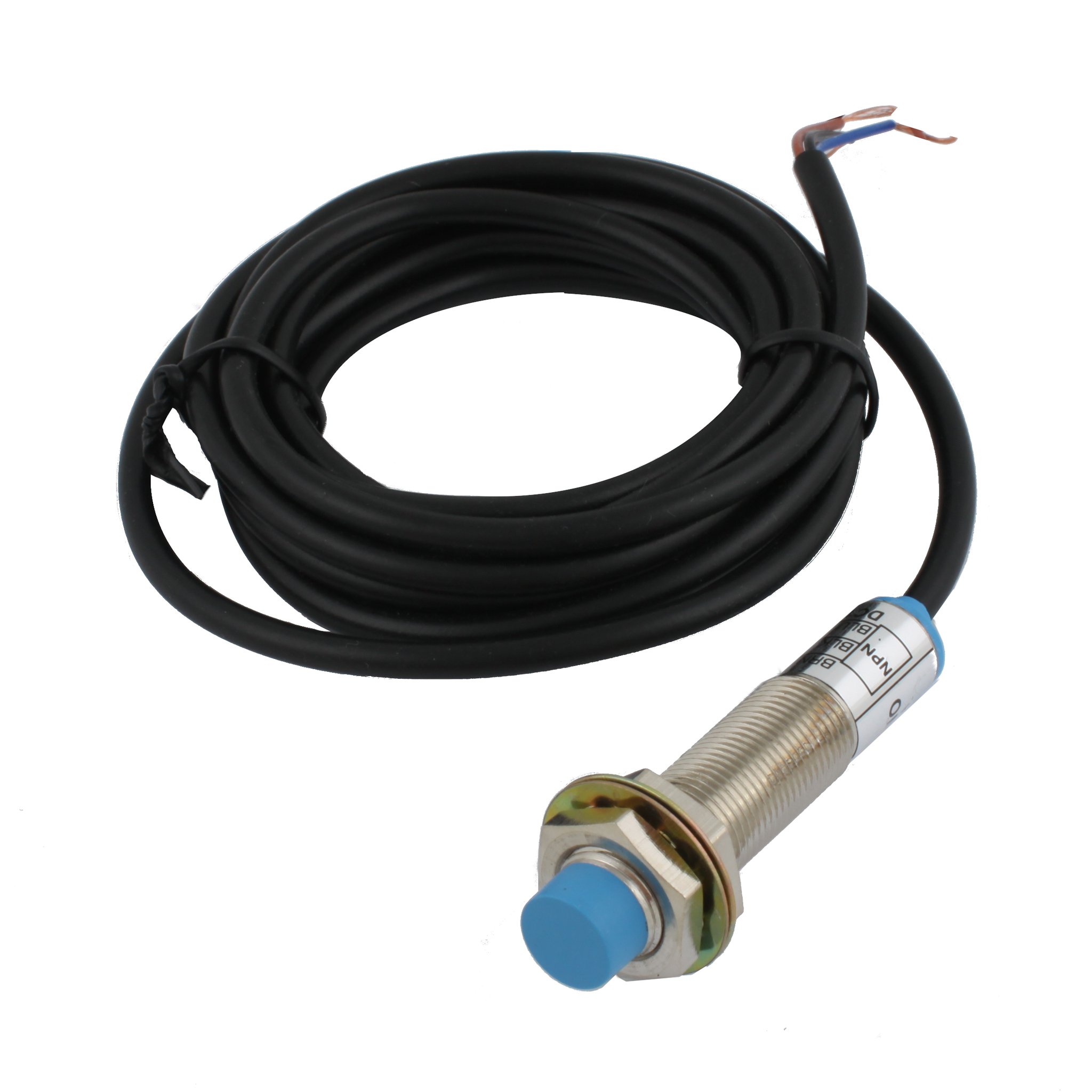 Индуктивный датчик INNOCONT, M12x1, L=61 мм, неэкранированный, зона срабатывания 4 мм, -25 +60 С, 12…24 VDC, IP65, выход: NPN NO, макс. ток 200 мА, кабель 2 м SL-12N4C