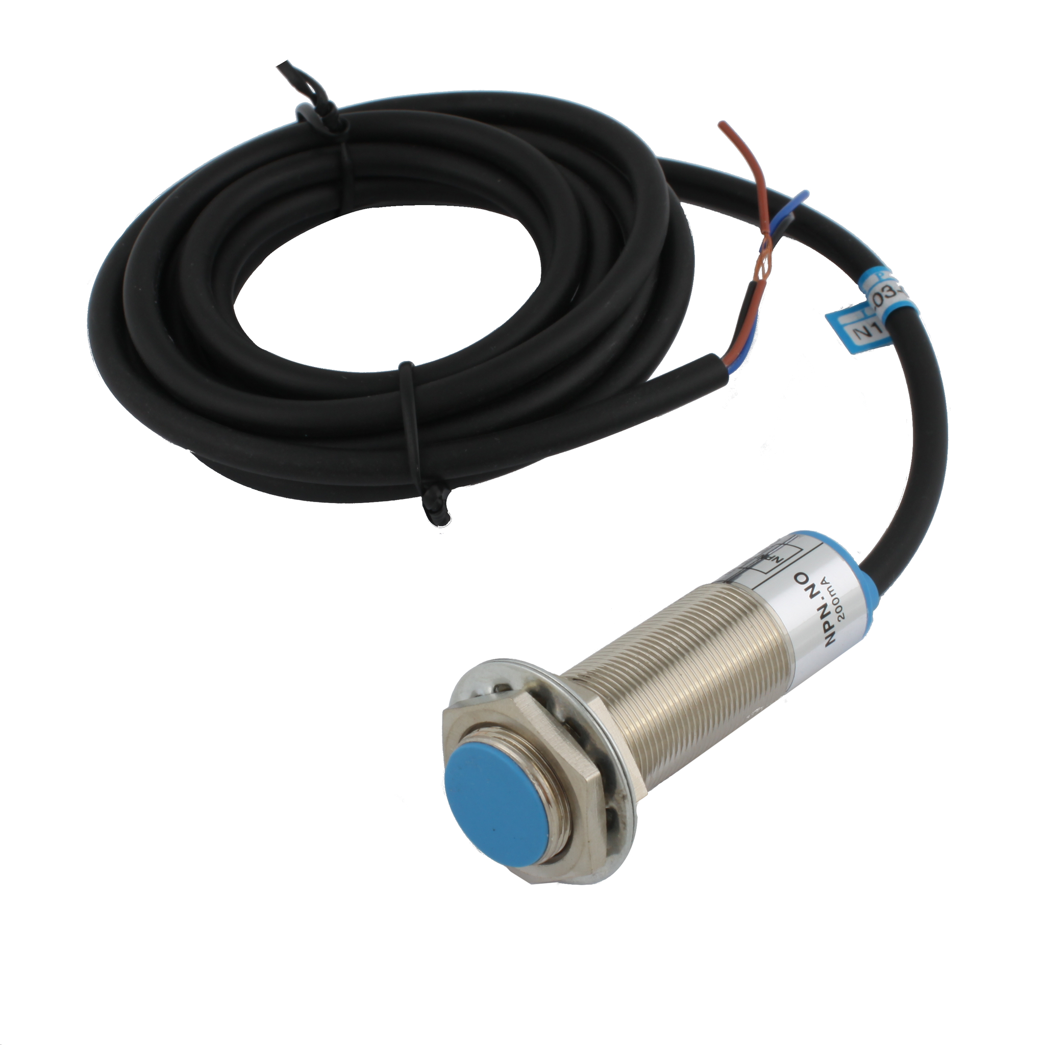 Индуктивный датчик INNOCONT, M18x1, L=73 мм, экранированный, зона срабатывания 5 мм, -25 +60 С, 12…24 VDC, IP65, выход: NPN NO, макс. ток 200 мА, кабель 2 м SL-18N5C