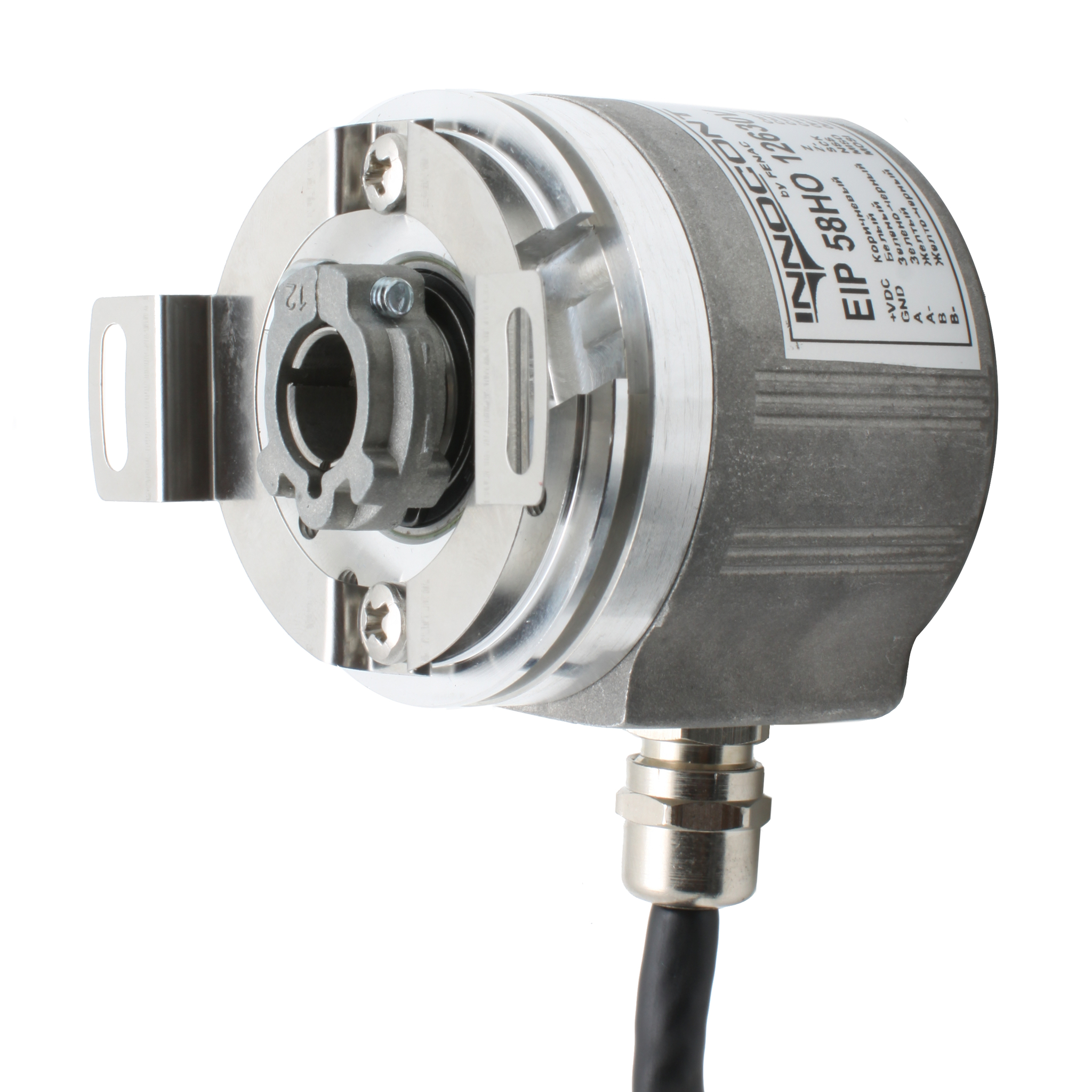 Инкрементальный программируемый энкодер INNOCONT D=58мм, полый вал 12мм, 5…30VDC, выход TTL/HTL с инверсией, IP 54